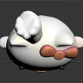 Hello Kitty Character Design With White Body Red Bow Blue Outfit And Open Arms Pose