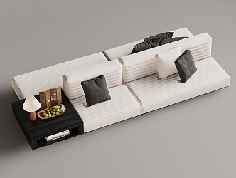 Multiplayer sofa module sofa back-to-back sofa 3d model