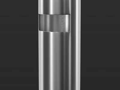 Outdoor Public Silver Metal Cylindrical Column With Transparent Middle Section Facility 3d model