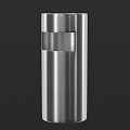 Outdoor Public Silver Metal Cylindrical Column With Transparent Middle Section Facility 3d model