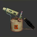 Brass Household Blowtorch With Black Handle And Red Label For Daily Use