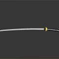 Traditional Samurai Sword Featuring Sharp Silver Blade Yellow Black Handle And White Accents