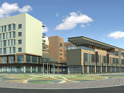 Modern Commercial Street Suzhou Zhongrui Commercial Street Perspective 3d model