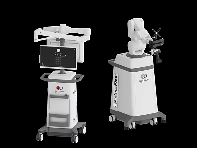 Advanced Medical Equipment with Robotic Arm Display Screen and Mobile Cart Structure 3d model