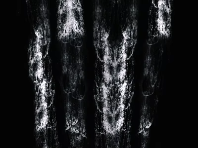 Waterfront Landscape With Vertical White Flowing Water Forms On Black Background 3d model