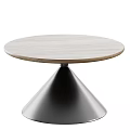 Functional Tables With Conical Base And Round Wooden Top In Various Sizes 3d model