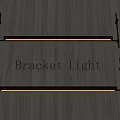 Modern Long Strip Bracket Light Mounted on Wooden Wall with Black and Gold Design