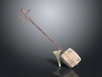 Home Decorative Metal Figurine With Long Handle And Square Base Design 3d model