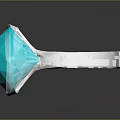 Beautiful Silver Ring With Large Blue Faceted Gemstone And Shiny Band