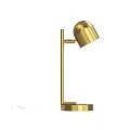 Gold Table Lamp with Dome Shade Slender Stem and Round Base in Modern Design 3d model