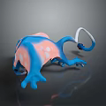 Game and Movie Fantasy Character With Blue Pink Spotted Body And Long Tail