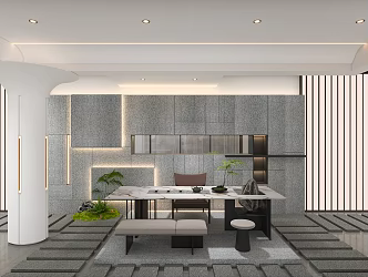 Modern basement recreation area 3d model