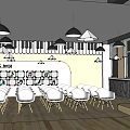 School Music Classroom With Musical Notes Staff Piano And White Chairs