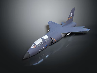 Gray JAS 39 Gripen Fighter Jet Model With FR Marking And Cockpit Details 3d model