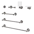 Modern Bathroom Cabinet Rack Set With Wall Mounted Towel Bars And Hooks