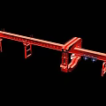 Red Steel Structure Industrial Overhead Crane With Beam Trolley And Tracks