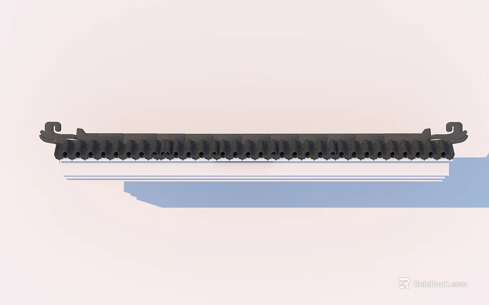 Architectural Building Exterior Wall Featuring Decorative Cornice Trim And Smooth Surface Finish Design 3d model 
