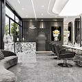 Modern Beauty Salon Interior Design With Marble Counter Sofa Mirrors And Stylish Salon Chairs