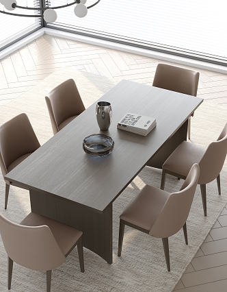 Dining table and chair combination 3d model