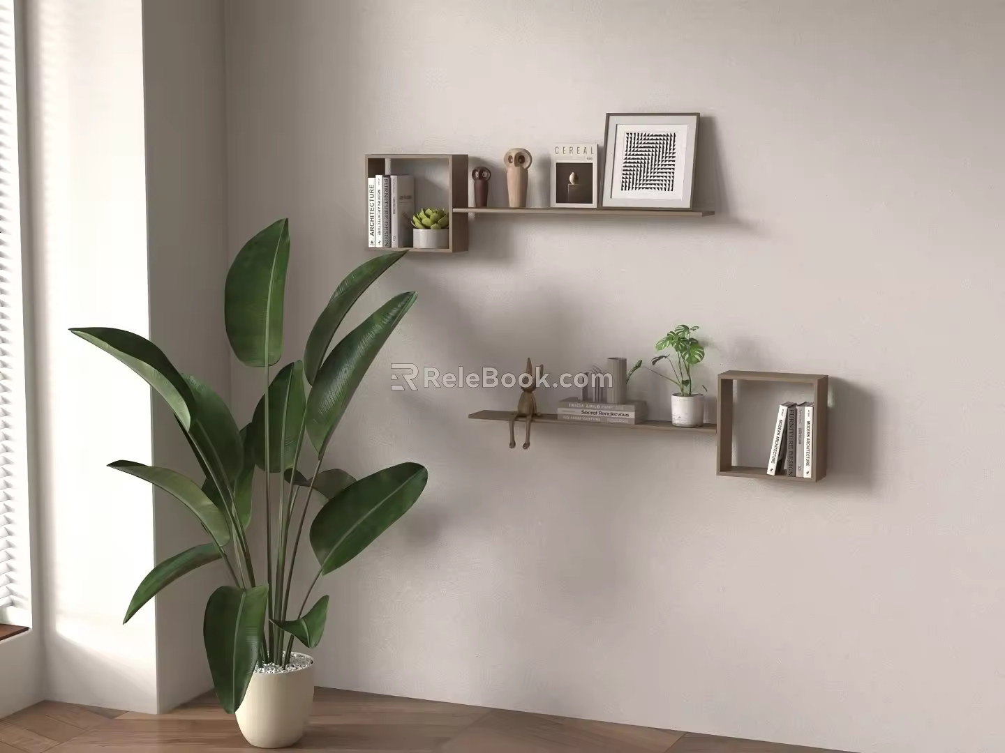Modern Bookshelf Wall Bookshelf 3d model