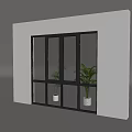 modern floor-to-ceiling windows 3d model