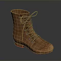 Comfortable Brown Leather Lace up Boots With Red Sole For Daily Use