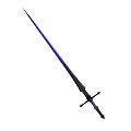 Long Sword With Blue Blade And Black Cross Guard Design