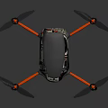 Black and Red Drone Quadcopter With Aerodynamic Body And Rotor Blades