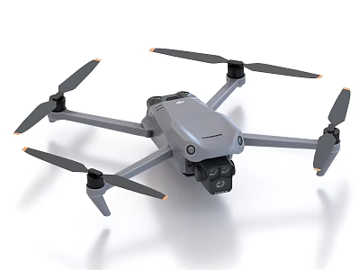 Modern Gray Drone With Four Propellers And Advanced Dual Camera Design 3d model