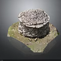 Ancient Circular Stone Structure With Dry Stone Walls Domed Roof And Grass Base