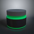 Practical Green Household Jar With Black Label And Gray Lid For Storage