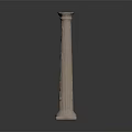 Ancient Greek Style Stone Column With Fluted Shaft And Decorative Capital