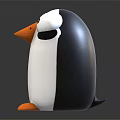 Cute Penguin Shaped Decor Figurines In White And Black With Orange Beak And Feet