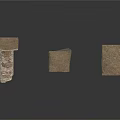 Ancient Stone Pillars With Damaged And Intact Structures And Rough Texture 3d model