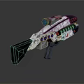 Futuristic Sci Fi Weapon With Blue Scope And Red Accents In Modern Design