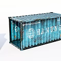 Blue Open Industrial Shipping Containers With Metal Structure And Branded Logos