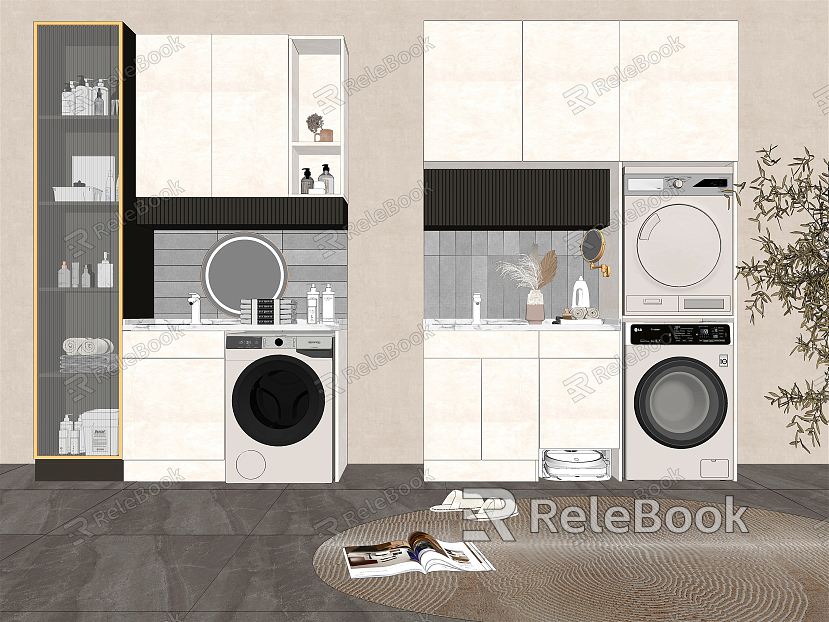 Bathroom Cabinet Modern Washing Machine Cabinet model