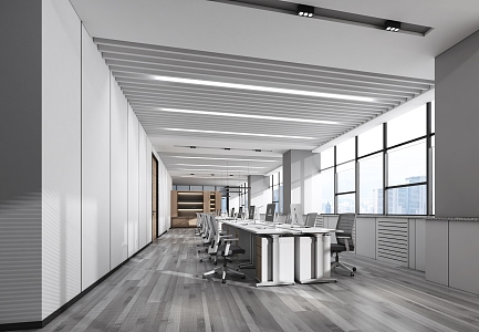 Modern open office area 3d model