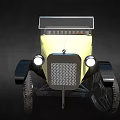 Vintage Yellow Convertible Car With Open Top Classic Grille And Wheels