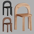 Modern Children's Chair Minimalist Solid Wood Children's Chair Creative Art Children's Animal Chair Combination 3d model