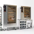 Stainless Steel Commercial Kitchen Oven With Glass Door Baking Cart And Multiple Racks