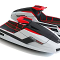 Two Modern Mono Racer Jet Skis With White Black Red Sleek Design And Red Seats