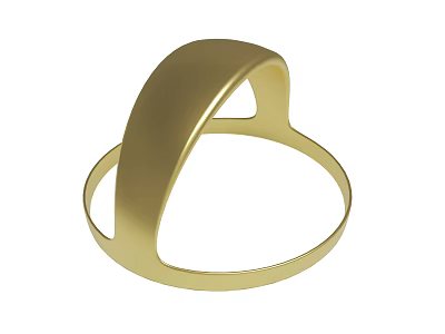 Gold Curved Ring With Modern Open Sleek Design And Elegant Structure 3d model