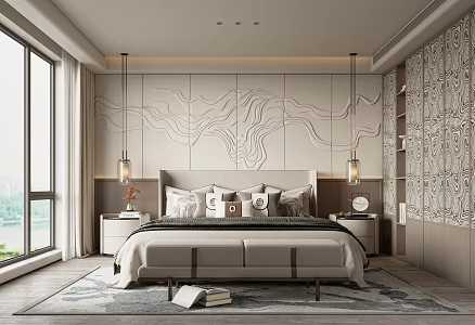 New Chinese bedroom 3d model