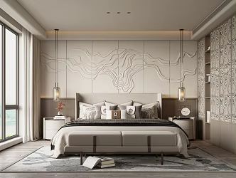 New Chinese bedroom 3d model