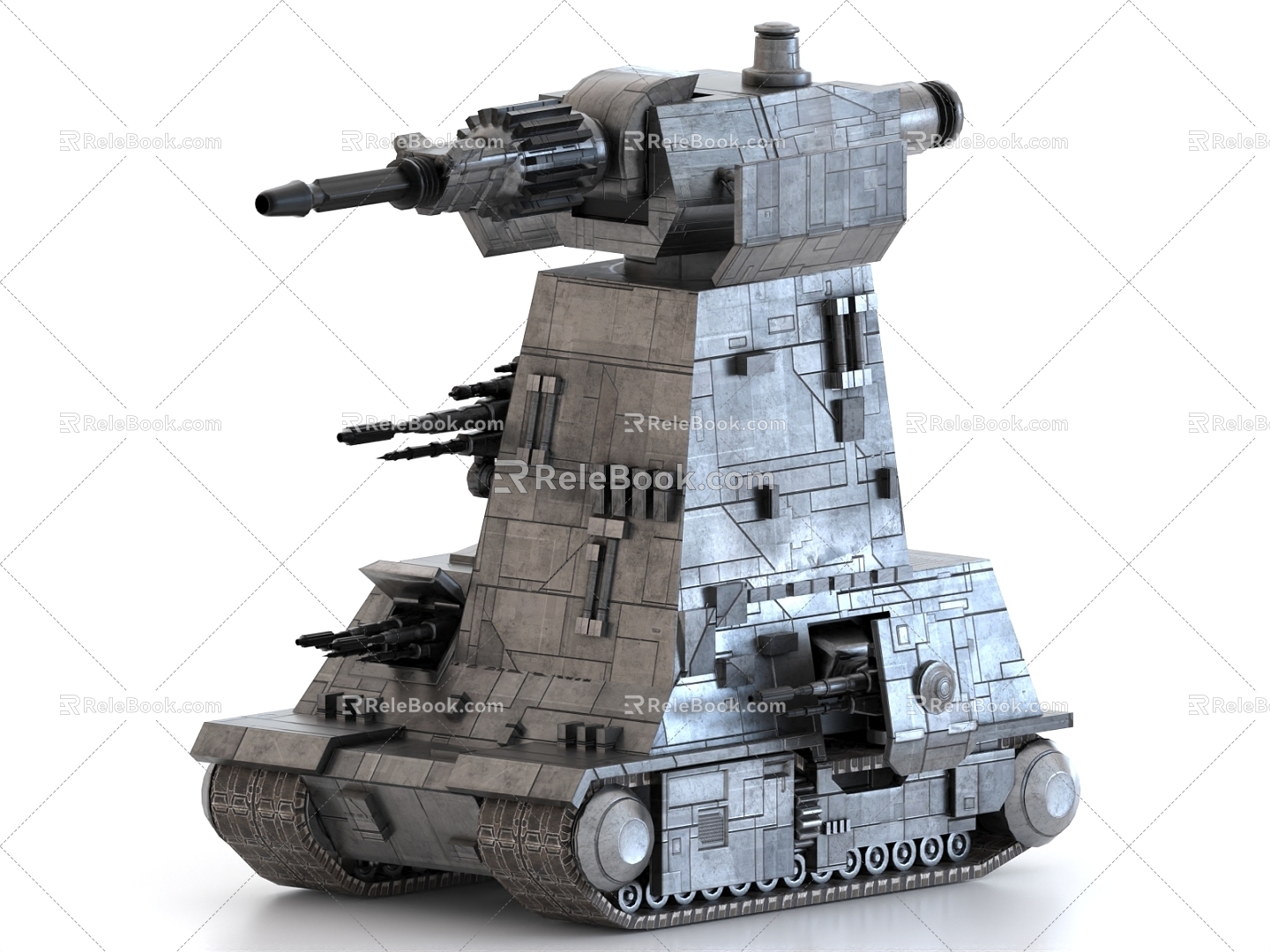 Sci-fi Robot Battery War Robot Tank Robot Sci-fi Turret 3d model