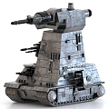 Sci-fi Robot Battery War Robot Tank Robot Sci-fi Turret 3d model