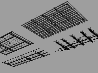 Industrial wind ceiling ceiling structure 3d model