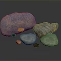 Collection Of Natural Stones With Various Sizes And Colorful Textured Surfaces