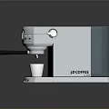 GOBREW Modern Silver Coffee Machine Making Espresso With Cup Of Coffee 3d model